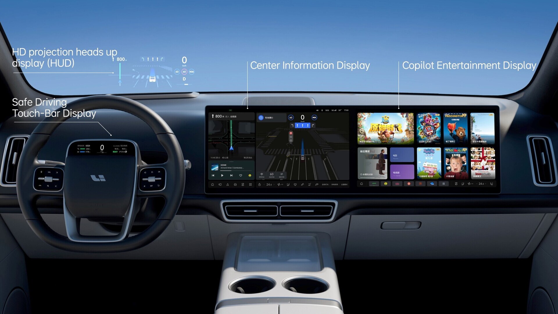 High definition screens Li Auto